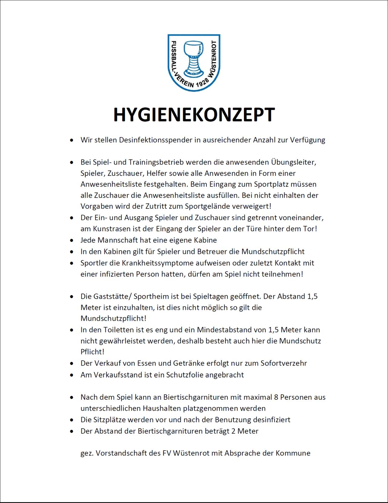 Hygienekonzept neu